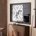 Oversized Wooden Wall Mounted Word Game (32 x 24) | Magnetic Word Tile Board with Chalkboard, Storage & Tiles | Wall Mounted Game & Rustic Home Dcor & Game Room Wall Decor