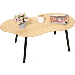Small Coffee Table Cloud Coffee Table Modern Center Table Floor Table Walnut Irregular Coffee Tables Suitable for Living Room Small Spaces, 39.5" W x 20" D x 16.5" H