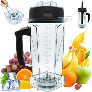New For Vitamix Blender Pitcher 64oz Container, Replace 5200 5000 6500 7500 Pro500 750 Vita-Prep vm0101 vm0102 vm0103 vm0197 E310 320 asy172 A2300 A3300 etc Container Jar Cup, 1 Year Manufacturer, 64oz Pitcher + Tamper + Tool