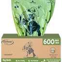 Dog Poop Biodegradable Bags One Biig Roll (600 ct.) Eco-friendly Doggy Poop Bags Pet Waste Pickup Bag Degradable Cat Waste Disposal Bags (1 Roll, 600 Bags)