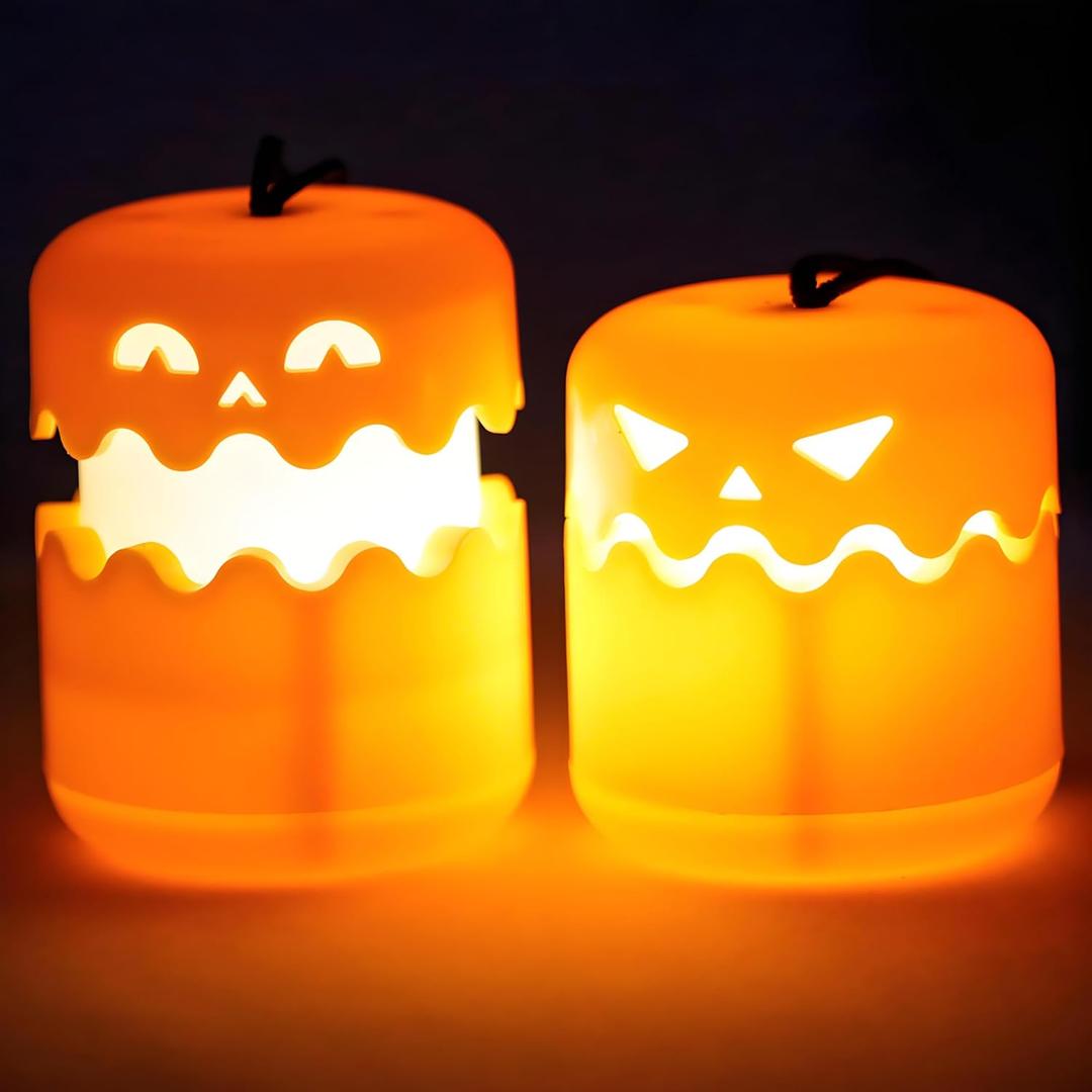 6-Pack Halloween Pumpkin Lantern, Collapsible Jack O Lantern Pumpkins with Lanyard  Light up Pumpkin for Halloween Party Favors, Outdoor Party Decoration, Haunted House & Tabletop Decor