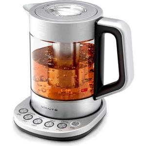 Viant Electric Tea Kettle With Infuser for Loose Leaf, No Plastic In Contact With Water, Hot Tea Maker with Temperature Control, Automatic Shut Off, 1.5L Borosilicate Glass