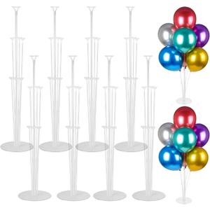 Voircoloria 8 Sets Balloon Stand Kits, Balloon Sticks Holder with Base for Table Graduation Birthday Baby Shower Gender Reveal Party Decorations
