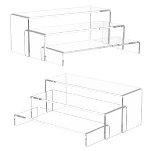 NIUBEE Acrylic Display Riser, 6 Pcs 12" Large Acrylic Risers, 2 Set Clear Rectangular Stands for Candy Dessert Cupcakes, Collectibles Display Stands Shelf for Display for Funko POP Figures