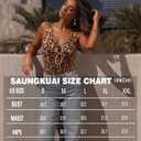 SAUNGKUAI Women's Bodysuit Plunge Deep V Neck Backless Sleeveless Going Out Tank Tops Thong Body Suits Leopard (Brown, M)