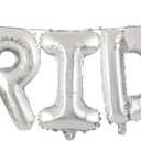 40 Inch Silver 'BRIDE' Balloon Banner - Large Mylar Letter Balloons for Bridal Shower, Bachelorette Party, Wedding Decorations, and Photo Backdrop Supplies