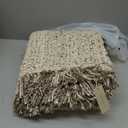 Bloomingville Cozy Haven Wool Blend Shag Throw, Natural and Grey Mlange, 60 by 50 inches