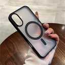 Translucent Wireless Charge Magnetic Case for iPhone 16 15 14 Plus 13 12 11 Pro Max Color Bumper Cover,Black,for iPhone 16