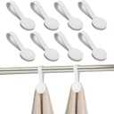 uxcell 8 Pcs Kitchen Magnetic Towel Clips, Leather Towel Holder Clip Multi-Purpose Hand Hooks Kitchen Accessories for Oven Handles Bars Racks, White