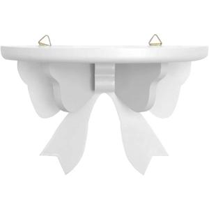 DOITOOL Wooden Floating Shelf Wall Mounted Nordic Style Butterfly Semicircle Storage Shelf for Wall for Bathroom Bedroom Kitchen Living Room (White)