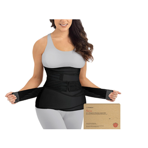 3 in 1 Postpartum Belly Support Recovery Wrap – Postpartum Belly Band, After Birth Brace, Slimming Girdles, Body Shaper Waist Shapewear, Post Surgery Pregnancy Belly Support Band (Midnight Black, XL)