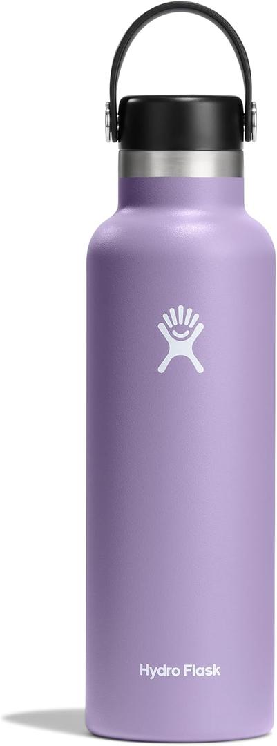 Hydro Flask Stainless Steel Standard Mouth Water Bottle with Flex Cap and Double-Wall Vacuum Insulation (Moonshadow Purple)