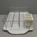 Farberware Classic Large Rust Resistant Full Dishrack with Removable 3 Compartment Flatware Caddy, Andlged Drain Board, 3-Piece, White