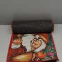 Ceenna 2 Pcs Christmas Kitchen Rugs and Mats Set Winter African Santa Snowman Angel Vintage 17 x 30, 17 x 47 Inch Home Floor Bathroom Door Mat for Holiday Decor