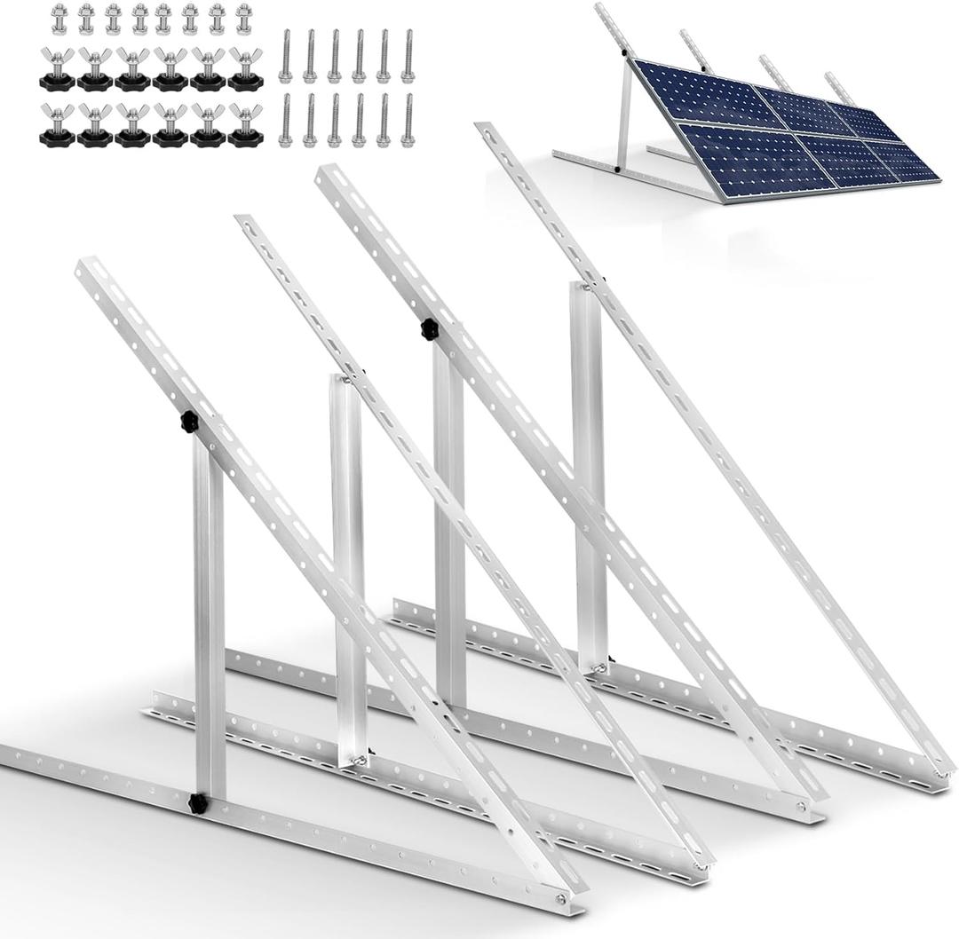 2 Sets (4 Pack) 45inch Adjustable Solar Panel Tilt Mount Brackets with Foldable Tilt Legs for 45" Panels | 2400Pa Windproof Adjustable Solar Panel Mount Brackets Kit for RV/Roof/Ground