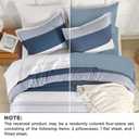 Andency Comforter Set Mineral Blue Oversized King(120"x120")- 7 Pieces Striped Lightweight Bed in a Bag, Soft Reversible Bedding Set with Comforter, Fitted & Flat Sheet, Pillowcases & Shams
