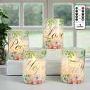 PETRISTRIKE Pink Flameless Pillar Candles, Glass Led Candles Battery Operated with Remote/Timer, Set of 4 Candles Set for Woman Gifts, Mother's Day, Centerpiece Decor