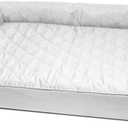 Furhaven Orthopedic Dog Bed for Medium/Small Dogs w/ Removable Bolsters & Washable Cover, For Dogs Up to 35 lbs - Quilted Sofa - Silver Gray, Medium