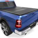 KUIPERAUTO Fiberglass Tri Hard Tonneau Cover Fleetside Compatible with 2002-2026 Dodge Ram 1500 Classic & New Body/Ram 2500 3500 (w/o Ram Box)-6.5 FT Bed On Top 76.3 inch Truck Bed Cover