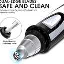 Ear and Nose Hair Trimmer Clipper - 2026 Professional Painless Eyebrow & Facial Hair Trimmer for Men Women,Battery-Operated Trimmer with IPX7 Waterproof,Dual Edge Blades for Easy Cleansing Black