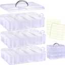 84 PCS Bead Organizer Box Mini Clear Dimond Storage Boxes Plastic