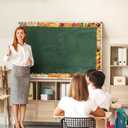 Haooryx 70Feet Happy Thanksgiving Fall Bulletin Board Borders - 72PCS Cartoon Turkey Pumpkin Maple Leaves Paper Borders Trim for School Classroom Autumn Theme Party Blackboard Border Wall Decorations