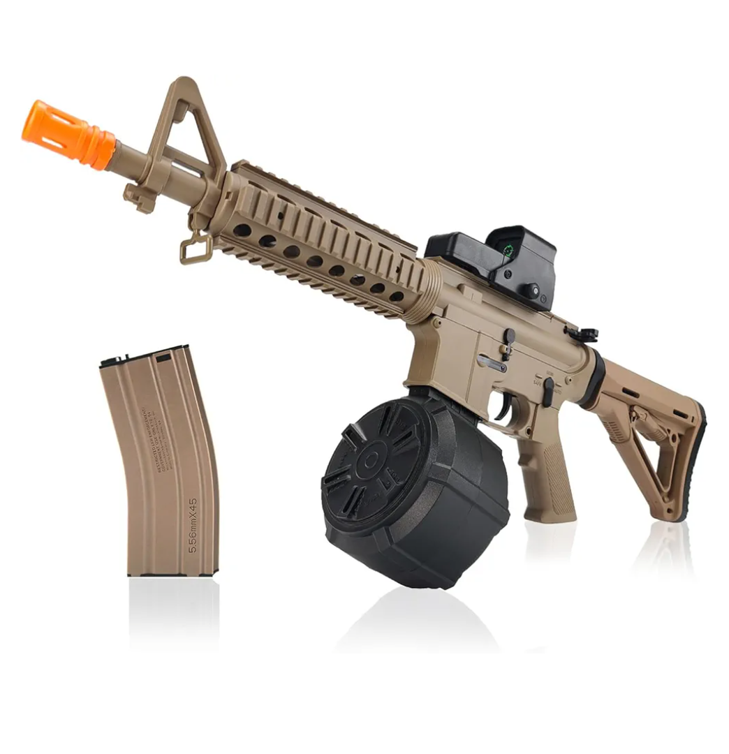 BIU BLASTER Gel Ball Blaster 280+ FPS,100+ Ft Range Full Size Splatter Ball Blaster 1500+ Capacity Drum 7.4v 1200mAh Battery Electric Automatic Splat Blaster for Ages 14+ Years Outdoor Game Toy