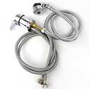 Faucet and Spray Hose for Beauty Salon Shampoo Bowl Parts Kit (Silver Head)