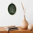 TLESKE Vintage Dark Green Botanical Floral Oval Wall Art Decor Framed 9x12, Flowers Canvas Wall Art Prints Artwork, Cottage Core Cottagecore Hanging Wall Picture Room Decor for Bedroom Living Room, 11.3"L x 8.7"W
