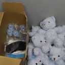 6 Set Bottle Chug Baby Shower Games Blue Bear Blindfolded Diaper Changing Games Kits Plastic Bottles Disposable Diapers Blindfold Eye Masks Bear Baby Shower Party Guest Gifts