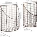 MyGift Antique Copper Metal Wire Wall Mounted Home and Kitchen Pantry Basket Organize, Fruit Basket and Produce Storage Bins, Set of 2