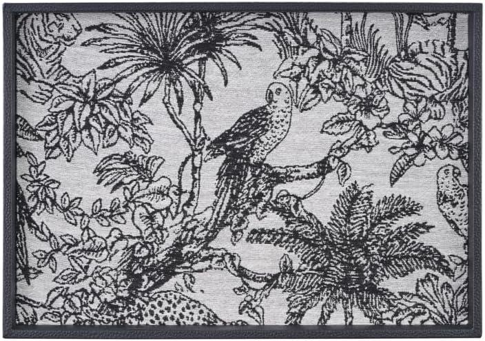 Leather Decorative Tray with Unique Animal Pattern, Organizer for Living Room Coffee Table, Ideal for Candle, Perfume, and Cosmetic Storage (14.8" x 10.2" x 1.4")