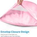 2 Pack Satin Pillow Cases, Similar to Silk Pillowcases Standard Set of 2, Health, Smooth, Beauty Sleep, Soft Breathable Cooling Satin Pillow Covers for Women Menn (Pink)