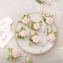 Ling's moment Boutonniere for Men, 10pcs Groomsmen Guest Boutonniere, Artificial Flowers for Wedding Dcor/Prom/Homecoming,etc.Blush Pink