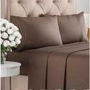 Queen Size 4 Piece Sheet Set - Comfy Breathable & Cooling Bed Sheets Set - Hotel Luxury Bedding for Women, Men, Kids, Teens, Boys & Girls - Deep Pockets, Ultra-Soft, Wrinkle Free - Oeko-Tex - Brown