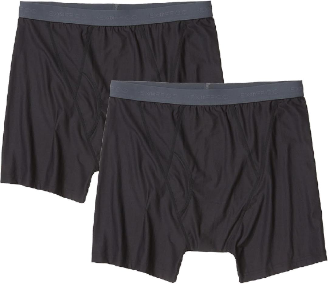 ExOfficio Men's Give-N-Go 2.0 Boxer Brief 2 Pack - Breathable Durable Easy Care Travel Underwear M