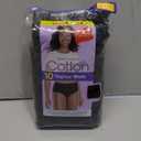 Hanes Women's Underwear Briefs Pack, 10-Pack, Cotton Panties for Women, Moisture-Wicking, Full Coverage (L, All Black)