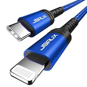 JSAUX USB C to Lightning Cable 6FT, [Apple MFi Certified] USB C iPhone Cable Fast Charging for iPhone 14/ 14 Plus/ 14 Pro/ 14 Pro Max/ 13/ 13 Mini/ 13 Pro/ 13 Pro Max/ 12 Pro Max/ 11/ SE/ XS - Blue