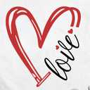 Valentines Day Shirt for Women Love Heart Printed T-Shirts Casual Summer Tee Tops (White, XL)