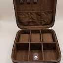 Leather Jewelry Box for Men Travel Jewelry Organizer by Handmade Zipper Jewelry Cufflinks Ring Necklace Bracelet Storage Case