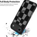 KANGHAR for iPhone Air Case 2025 Checkered Matte Aesthetic Cute Pattern Magnetic [Compatible with Magsafe] Slim Shockproof Full Body Protection for Girls Women -Black