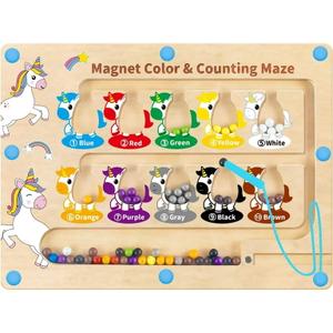 Dinosaur Toys,Magnetic Color and Number Maze, Montessori Toys for 2 3 4 5 Year Old,Learning Educational Sensory Toys for Toddlers and Kids Boys Girls,Christmas Stocking Stuffers for Kids