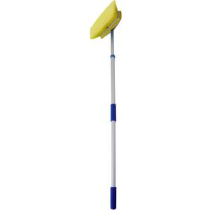 STAR BRITE Deluxe Telescoping Deck Brush Kit - Extendable Aircraft-Grade Aluminum Handle, Soft or Medium Bristles, Floats if Dropped, Ergonomic Design, Multi-Surface Cleaning