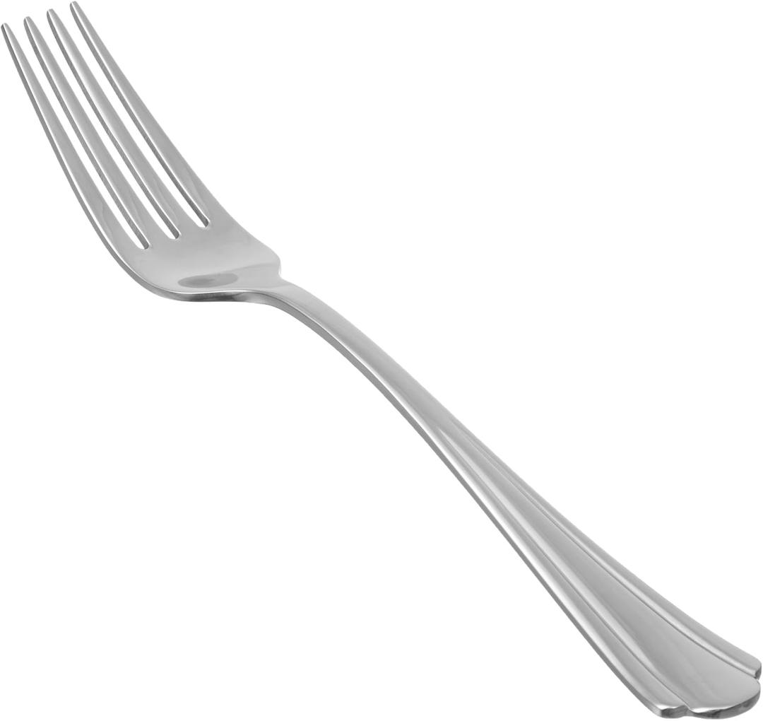 Stainless Steel Dishwasher Safe Dinner Forks with Scalloped Edge, Well-Balanced Weight, Silver, Pack of 12