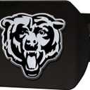 FANMATS 21503 Chicago Bears Black Metal Hitch Cover with Metal Chrome 3D Emblem - Bear Head Logo