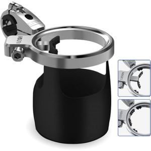 LEXIN C4 Extra Large Motorcycle Cup Holder for Harley Davidson, Max 32oz Drink Holder with 360 Ball Swivel, Aluminum Clamp for 7/8"-1 1/4" Handlebar/Bumper/Pole Mount, Apply for ATV, UTV, Boat, More
