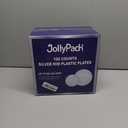 JollyPack 100 Piece Disposable Silver Plastic Party Plates, Including 50 10 Inch Dinner Plates and 50 7 Inch for Dessert, Great for Parties, Weddings, Home Use, and Christmas