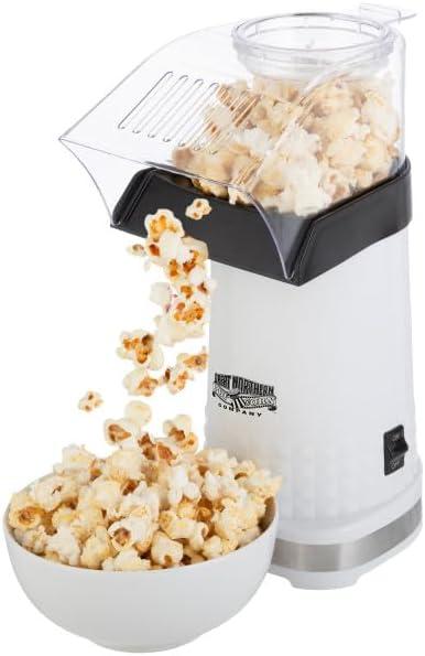 Hot Air Popper Popcorn Maker - 1200W Electric Hot Air Popcorn Popper - Quick Oil-Free Mini Popcorn Machine - Pop Corn Maker with Measuring Cup (White)