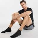 FITRELL 6 Pack Men's Ankle Running Socks Low Cut Cushioned Athletic Sports Socks 7-9/9-12/12-15 (Black)