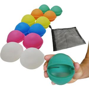 Reusable Water Balloons for Kids Ages 6-12 and Adults | 100% Silicone, Magnet-Free & Durable, Outdoor Toys for Pool, Beach, Backyard (12 Pack)